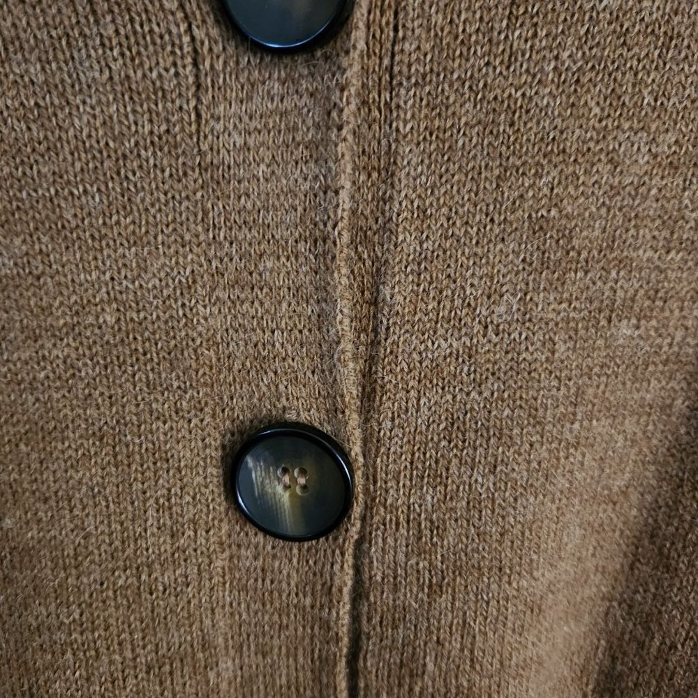 Classiques Entier Brown Alpaca Blend Button Front Poncho Cardigan Sweater Size S - Picture 4 of 8